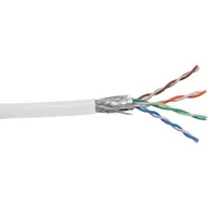 Kable światłowodowe - InLine Patch Kabel Sieciowy SF/UTP Cat.5e AWG26 CCA PVC biały 100m 72099W - miniaturka - grafika 1