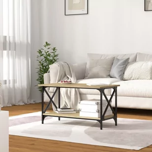Lumarko Stolik kawowy, dąb sonoma, 80x45x45 cm - Ławy i stoliki kawowe - miniaturka - grafika 4