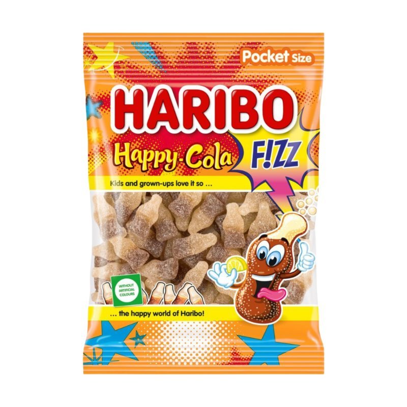Haribo Żelki Happy Cola Fizz O Smaku Coli W Kwaśnej Musującej Posypce 80G