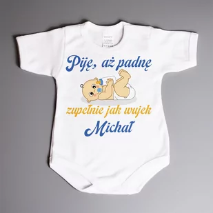 Piję, aż padnę zupełnie jak wujek - body niemowlęce - Body - miniaturka - grafika 1