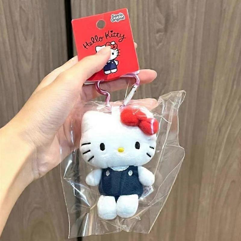 10 CM Sanrio Hello Kitty pluszowy brelok Kawaii Cartoon Heart Buckle Pluszowa zabawka Wisiorek Śliczna torba Plecak Ornament Urok prezentu Biały