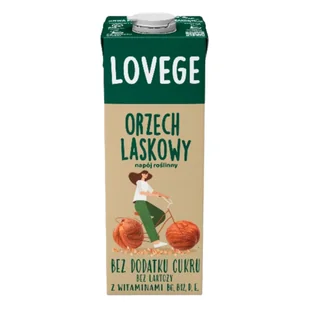 Lovege Napój Roślinny Orzech Laskowy 1L Sante Bez Dodatku Cukru - Soki i napoje niegazowane - miniaturka - grafika 1
