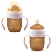 Butelki dla niemowląt - Butelka Silikonowa Antykolkowa Eple 150ml Różowa 0–3M BPA FREE - miniaturka - grafika 1