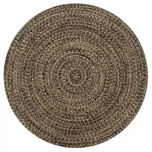 vidaXL Ręcznie wykonany dywan, juta, czarny i naturalny, 120 cm 133726 - Dywaniki łazienkowe - miniaturka - grafika 1