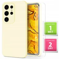 Etui i futerały do telefonów - Etui Do Samsung Galaxy S24 Ultra Jasnożółte, Matowe, Silikonowe Szkło - miniaturka - grafika 1