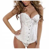 Odzież ciążowa - Gorset modelujący talię wiązany biały - XXXL - miniaturka - grafika 1