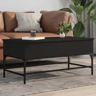 Ławy i stoliki kawowe - Stolik kawowy czarny 100x50x45 cm materiał drewnopochodny i metal - miniaturka - grafika 1