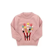 Bluzki dla niemowląt - Slowmoose Długi rękaw, pompon design-ciepły wełniany sweter z dzianiny Różowy 6M - miniaturka - grafika 1