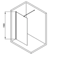 Ścianki i drzwi prysznicowe - Deante Kerria Plus Ścianka prysznicowa walk-in 120x200 cm chrom KTS_032P - miniaturka - grafika 1