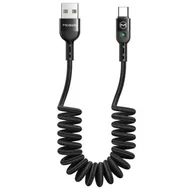 Kable komputerowe i do monitorów - Omega Kabel USB Mcdodo Mcdodo kabel sprężynka LED USB-C 1,8 m czarny 74593 - miniaturka - grafika 1