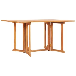 vidaXL Składany stół ogrodowy, 150x90x75 cm, lite drewno tekowe - Stoły ogrodowe - miniaturka - grafika 1