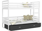 Łóżka dla dzieci i młodzieży - Łóżko piętrowe 190x80 białe szare JACEK - miniaturka - grafika 1
