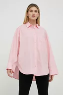 Koszule damskie - By Malene Birger koszula bawełniana damska kolor różowy relaxed z kołnierzykiem klasycznym - miniaturka - grafika 1