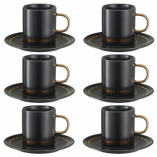 Komplet filiżanek porcelanowych 170 ml 6 sztuk GAJA BLACK VILLA ITALIA - Filiżanki - miniaturka - grafika 1