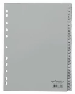 DURABLE Przekładki do segregatora 1-31 A4 szare 6523-10 - Przekładki do segregatorów - miniaturka - grafika 1