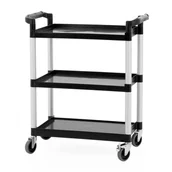 Wózki na żywność - Wózek kelnerski 3-półkowy z polipropylenu 845x430x950 mm TECHNICA, Silver Line - miniaturka - grafika 1