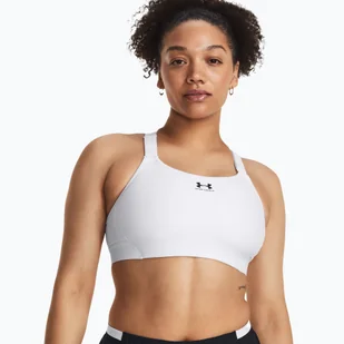 Biustonosz fitness Under Armour HG Armour High white/jet gray - Bielizna sportowa damska - miniaturka - grafika 1