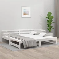 Łóżka - Lumarko Łóżko rozsuwane, białe, 2x(80x200) cm, lite drewno sosnowe - miniaturka - grafika 1
