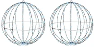 Ozdoby bożonarodzeniowe - vidaXL Piłka z 384 diodami LED 2 pcs Zimna biel 60 cm Metal - miniaturka - grafika 1