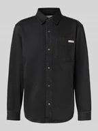 Kurtki męskie - Koszula jeansowa o kroju regular fit z naszywką z logo model ‘Classic’ - miniaturka - grafika 1