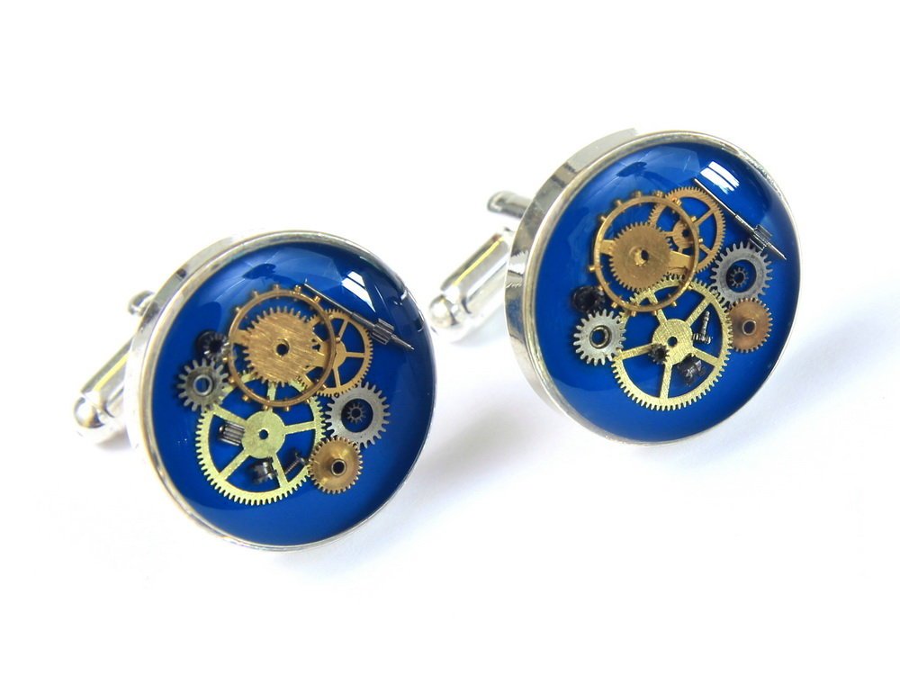 Drobiny Czasu, Spinki, Steam Dream, niebieskie