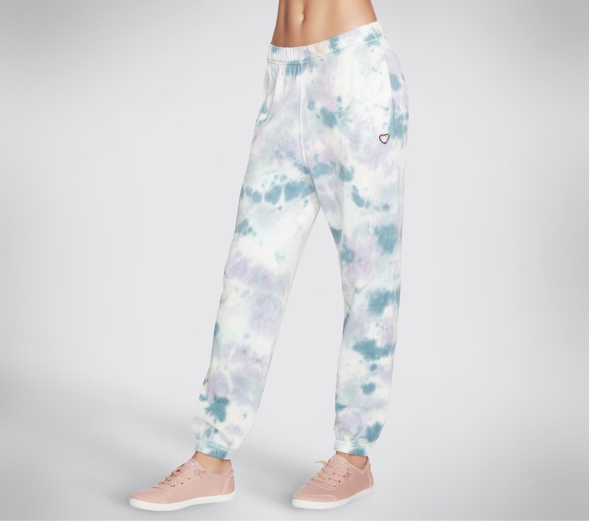 Skechers Spodnie Damskie Dresowe Joggery Cloud Tie-Dye Niebieski Fiolet M