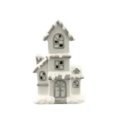 Ozdoby bożonarodzeniowe - Figurka ceramiczna Dom LED 34 cm - miniaturka - grafika 1