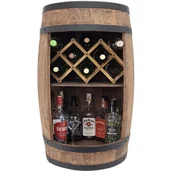 Pozostałe akcesoria barmańskie - Barek W Kształcie Beczki W Kolorze Wenege Z Leżakami Butelkami Na Wino - miniaturka - grafika 1