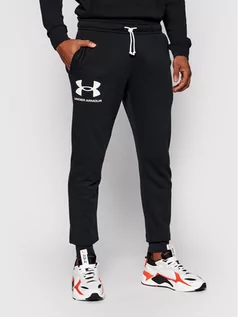 Spodnie sportowe męskie - Under Armour Spodnie dresowe Rival Terry 1361642 Czarny Regular Fit - grafika 1