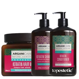 Arganicare Keratin Super Set ZESTAW Szampon 400 ml + Odżywka 400 ml + Maska do włosów 500 ml - Maski do włosów - miniaturka - grafika 1