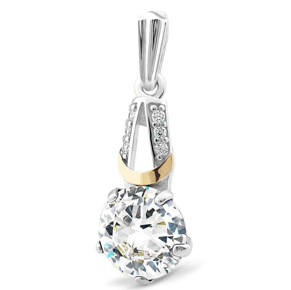 ZAWIESZKA SREBRNA ZE ZŁOTEM I CYRKONIAMI 201