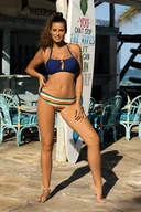 Stroje kąpielowe - Kostium kąpielowy Saba M-701 (7) Granatowo-Pomarańczowy (Rozmiar 44) - miniaturka - grafika 1