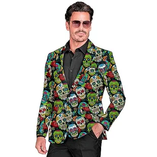 Widmann - Kurtka Dia de los Muertos, czarna z czaszkami, Dzień Zmarłych, Meksyk, przebranie na Halloween - Moda i Uroda OUTLET - miniaturka - grafika 1