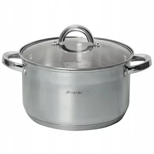 Garnek 24 cm 6,5 L z pokrywką INDUKCJA GAZ KAMILLE - Garnki - miniaturka - grafika 1