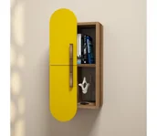 Półki do salonu - Szafka wisząca ROSE 80x35 cm żółto/brązowa - miniaturka - grafika 1