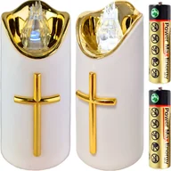 Lampiony i znicze - DUŻA ŚWIECA LED NA BATERIE WKŁAD DO ZNICZY 12,5cm DO ZNICZA ZNICZ WKŁADY - miniaturka - grafika 1