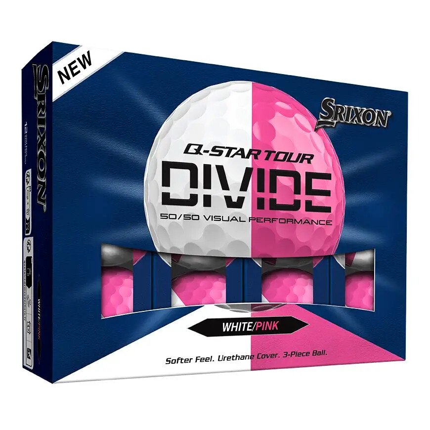 Piłki golfowe Srixon Q-Star Tour Divide White/Pink