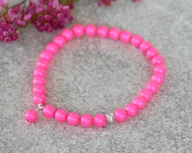Bransoletki - Bransoletka z pereł swarovskiego Neon Pink - miniaturka - grafika 1
