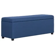 Ławki do przedpokoju - vidaXL Ławka ze schowkiem, 116 cm, niebieska, poliester vidaXL - miniaturka - grafika 1