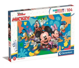 Puzzle - Puzzle 104 Super Kolor Disney Mickey and Friends Clementoni - grafika 1