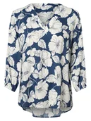 Bluzki damskie - Marie Lund - Bluzka damska, niebieski|wielokolorowy - miniaturka - grafika 1