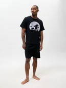 Piżamy damskie - Piżama Męska Bawełniana Czarna Gargamel Smerfy Księżyc Krótka XL - miniaturka - grafika 1