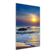 Obrazy i zdjęcia na płótnie - Foto obraz na szkle pionowy Zachód słońca plaża - miniaturka - grafika 1