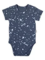 Body dla niemowląt - Niemowlęce body z krótkim rękawem w plamki granatowe Nicol,r.80 - miniaturka - grafika 1