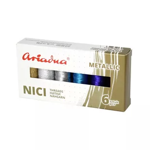 Zestaw metalicznych nici do szycia Ariadna Metallic Sky (niebo) - Akcesoria i części do maszyn do szycia - miniaturka - grafika 1
