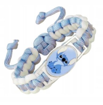 Bransoletka Pleciona Regulowana Błękitna Zawieszka Stworek Prezent