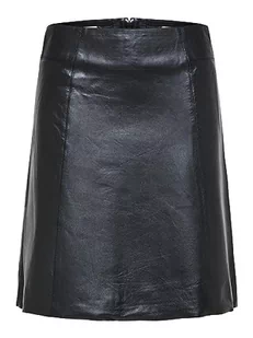 SELECTED FEMME Damska spódnica skórzana Slfnew Ibi Mw Leather Skirt B Noos, czarny, 34 - Spódnice - miniaturka - grafika 1