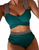 Stroje kąpielowe - DWUCZĘŚCIOWY STRÓJ KĄPIELOWY WYSOKI STAN BIKINI M - miniaturka - grafika 1