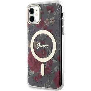 Guess GUHMN61HCFWSA iPhone 11 / Xr 6.1" zielony/khaki hardcase Flower MagSafe - Etui i futerały do telefonów - miniaturka - grafika 2