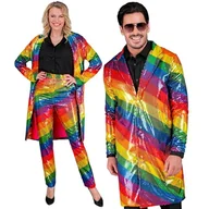 Płaszcze damskie - WIDMANN MILANO PARTY FASHION - cekinowy płaszcz, kurtka, kamizelka, strój na imprezę, gorączka disco, karnawał, zwierzęcy nadruk - miniaturka - grafika 1